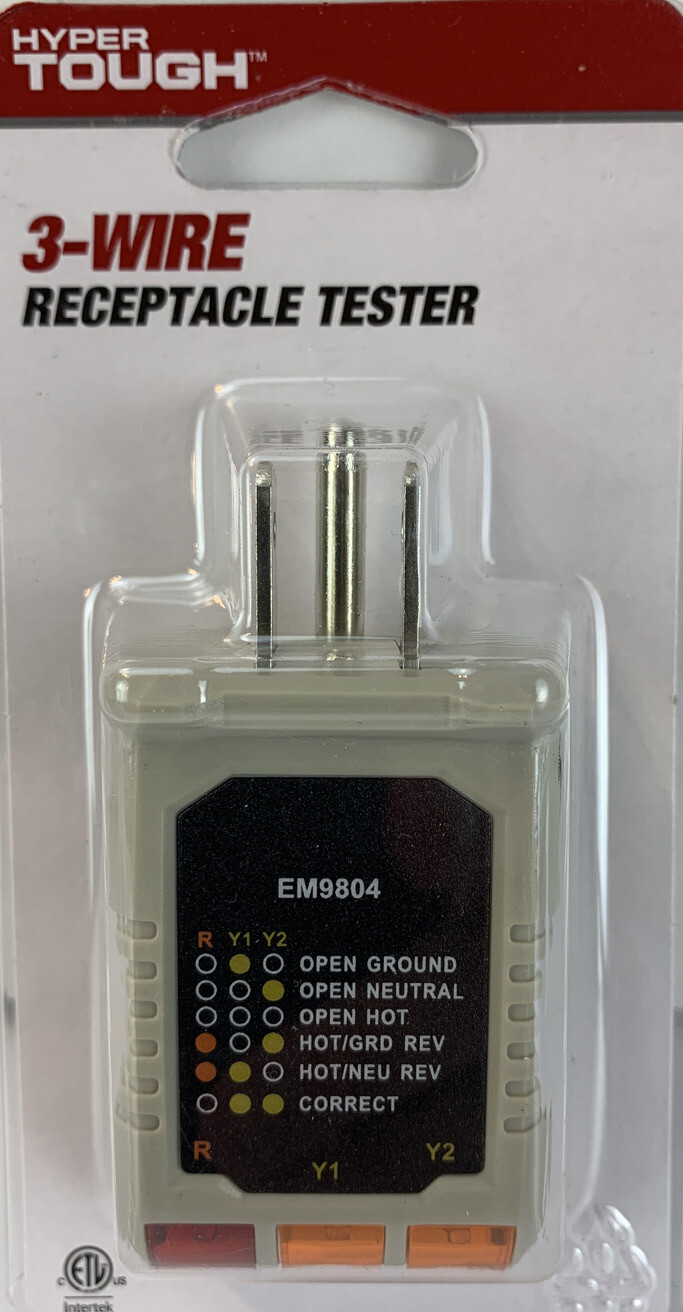 3 Wire Receptacle Tester Hyper Tough New With Tags