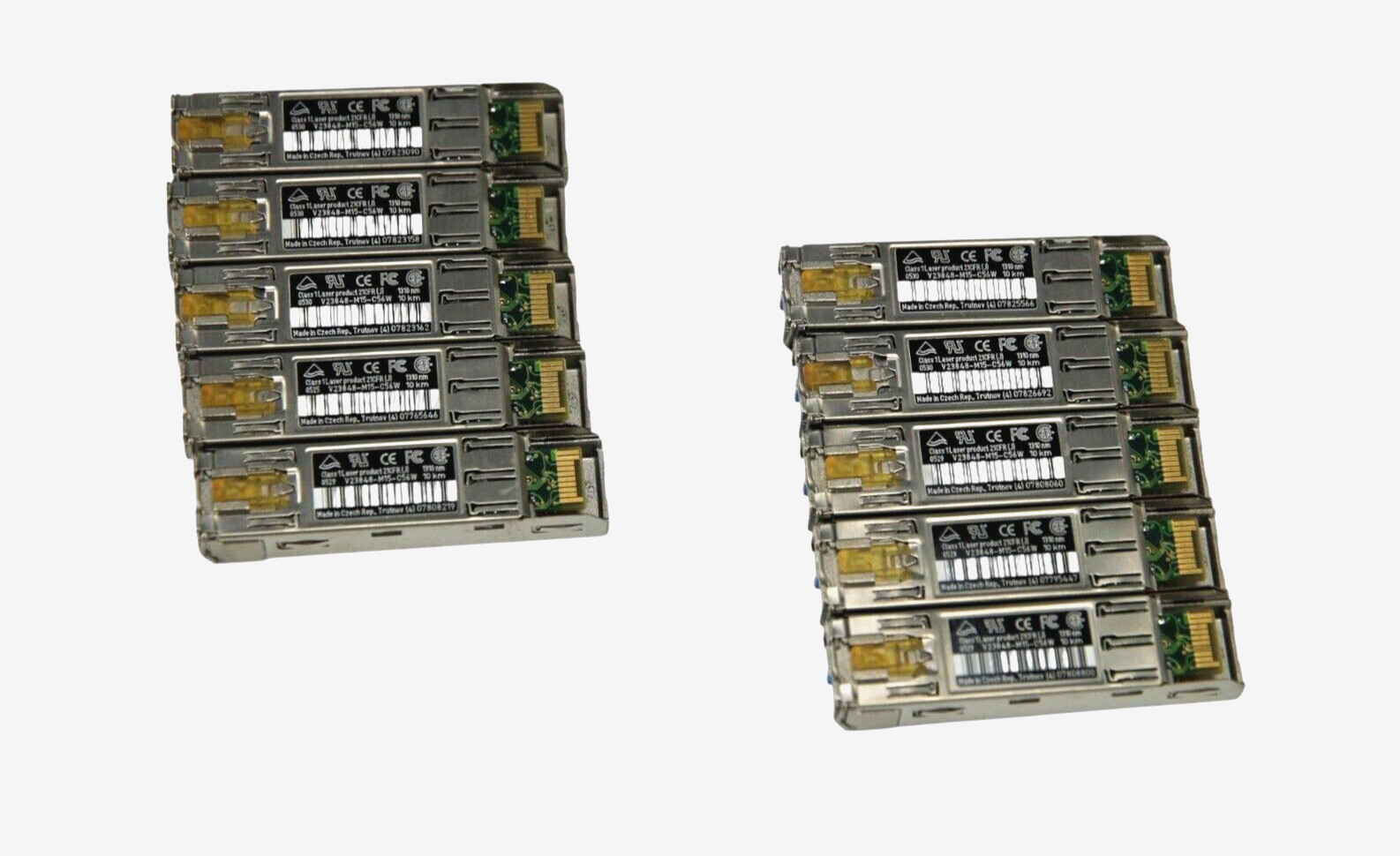 Lot of 10 Infineon iSFP GbE/FC TriRate 1310nm 10km Transceiver V23848-M15-C56W
