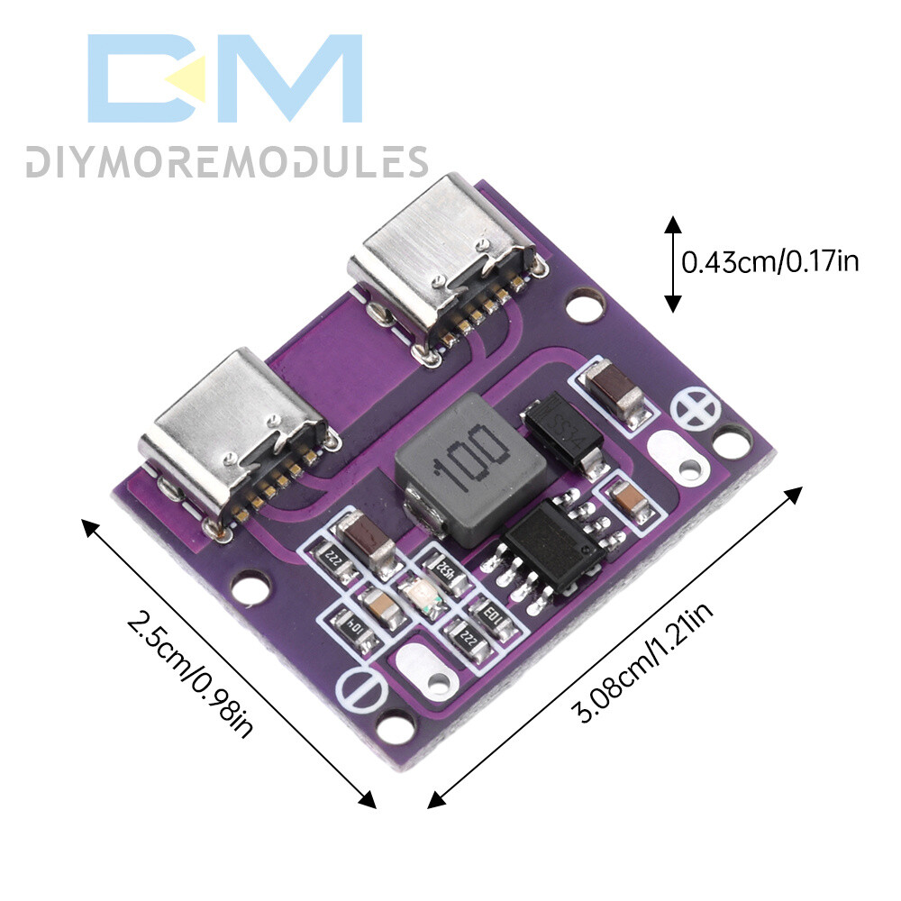 DC 6V-36V to 5V 3A DC-DC Dual Type-C Interface Step-Down Module Charging Module