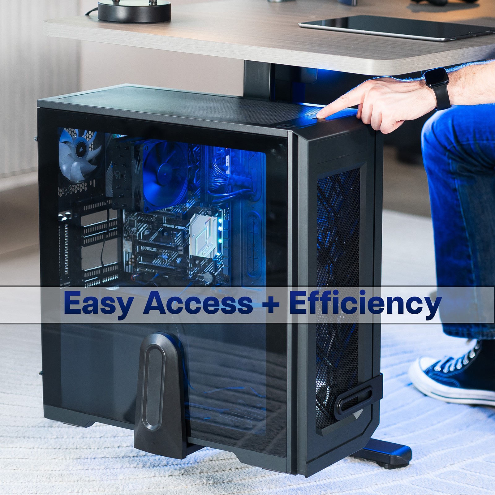 VIVO Adjustable Under Desk Large PC and Wall Mount, Computer Case CPU Holder