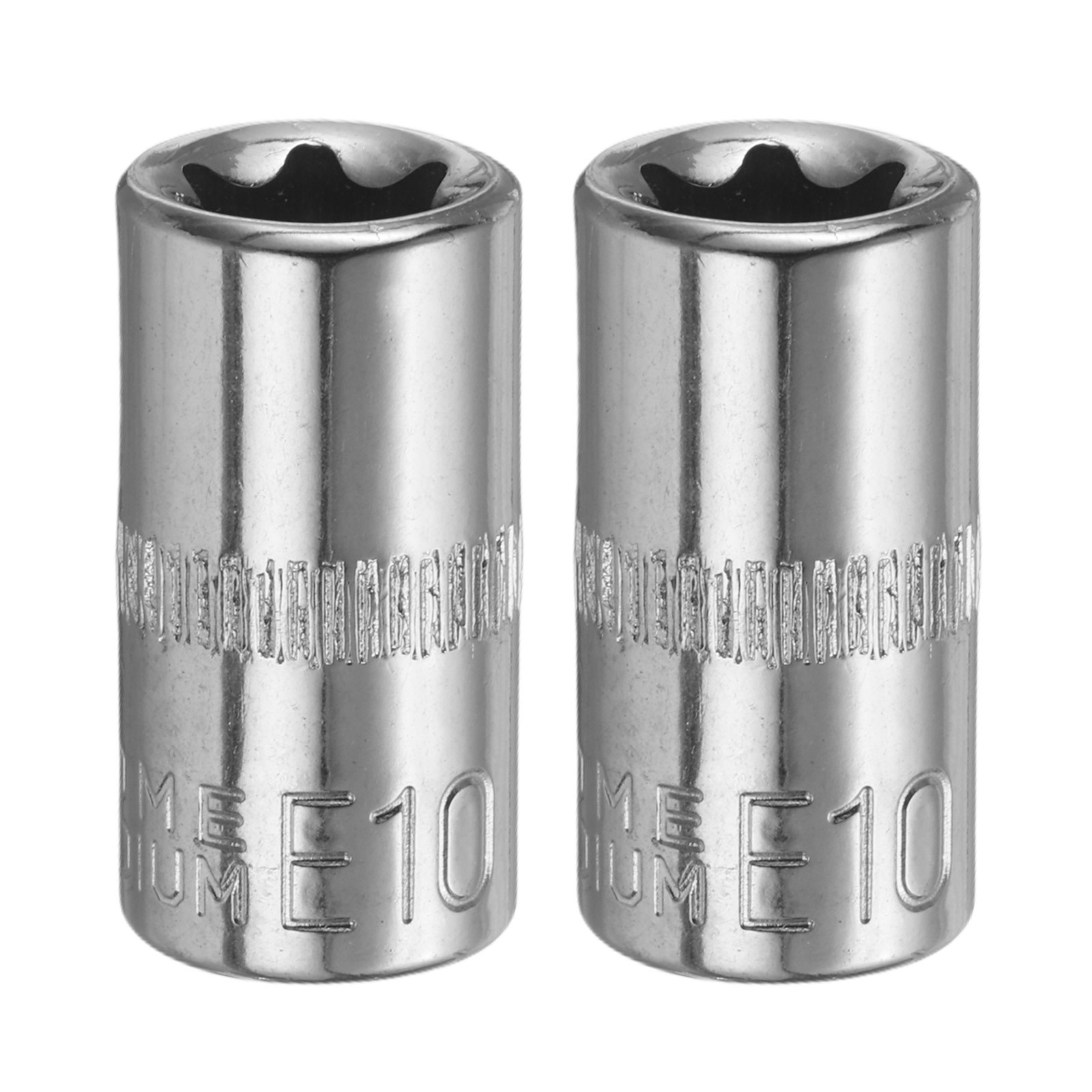 2pcs E-Torx Socket 1/4" Drive E10 External Torx Deep Socket 1" Star Sockets