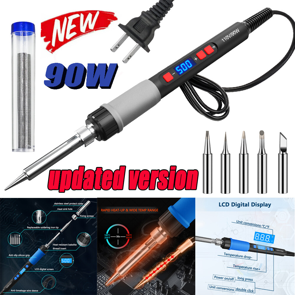 90W Soldering Iron Gun Kit Adjustable Temperature Welding Electric Solder Wire