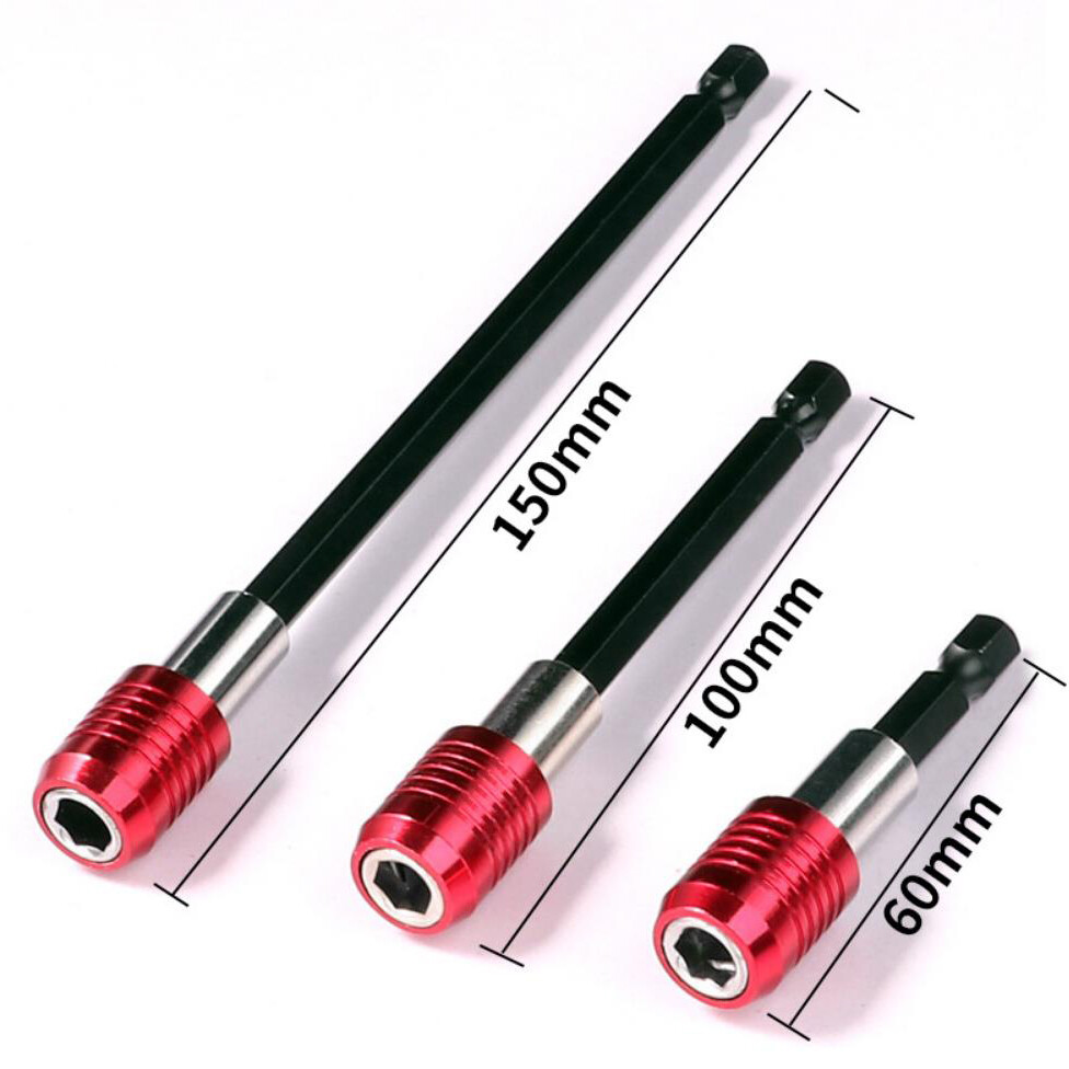 6Pcs 1/4 Hex Shank Quick Release Magnetic Screwdriver Extension Holder Drill Bit