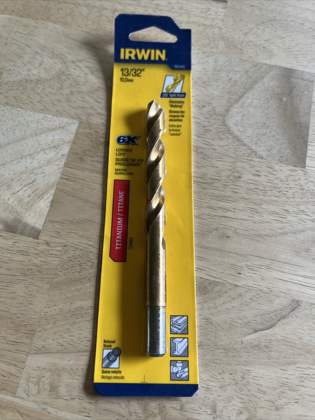 Irwin 1862880 Titanium 13/32" x 5-1/4" L Drill Bit