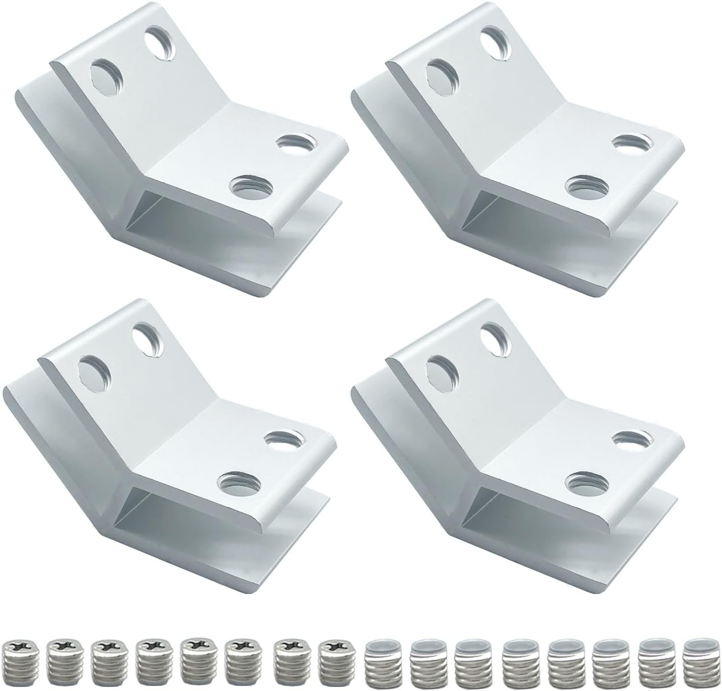 4PCS 135 Degree Glass Clamp Adjustable Aerometal Double Side Glass Shelf Supp...