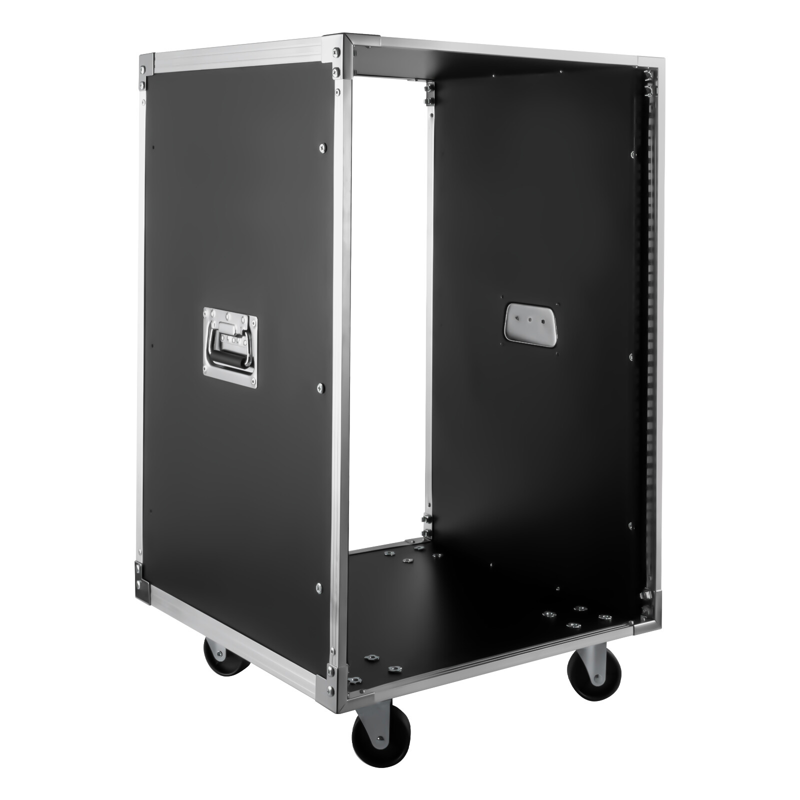 16U Cabinet Rolling Network Rack Audio Studio Video Telecom Equipment Rack Black