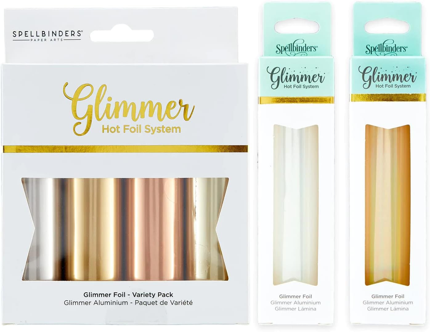 Glimmer Foil Favorites - Satin Metallics, Opal & Aura - 6 Rolls of Hot Foil