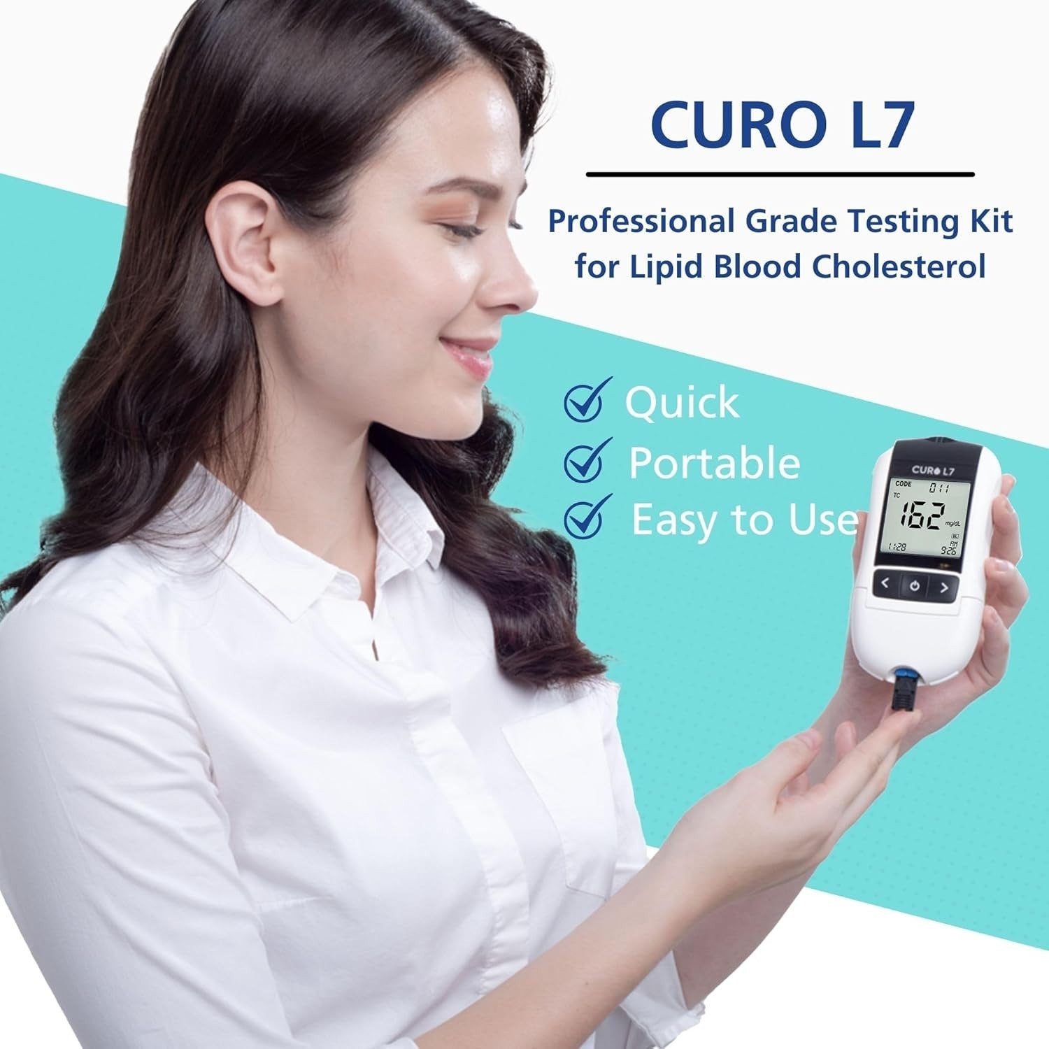 Compact Cholesterol Testing Kit - Accurate Home Testing with User-Friendly Guide