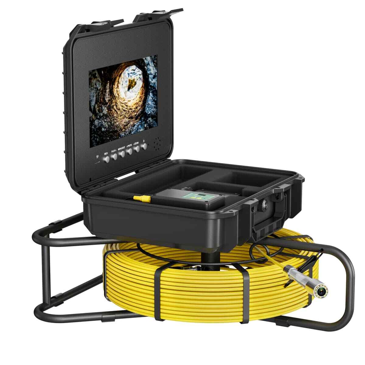 10" Pipe Inspection Camera w/ 512hz Meter Counter Sewer Camera Self Leveling 30M