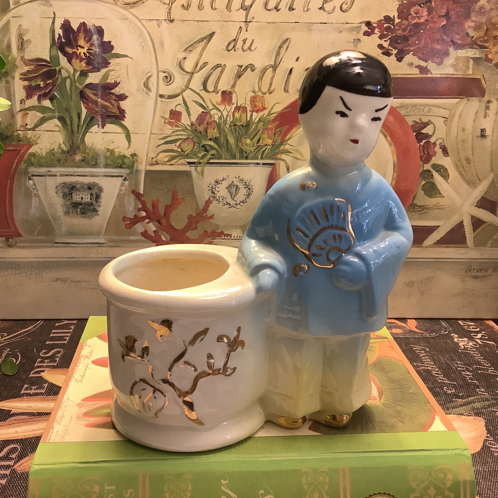 Vintage Oriental Man Themed/Shaped Planter~Excellent~MCM~FREE SHIPPING~