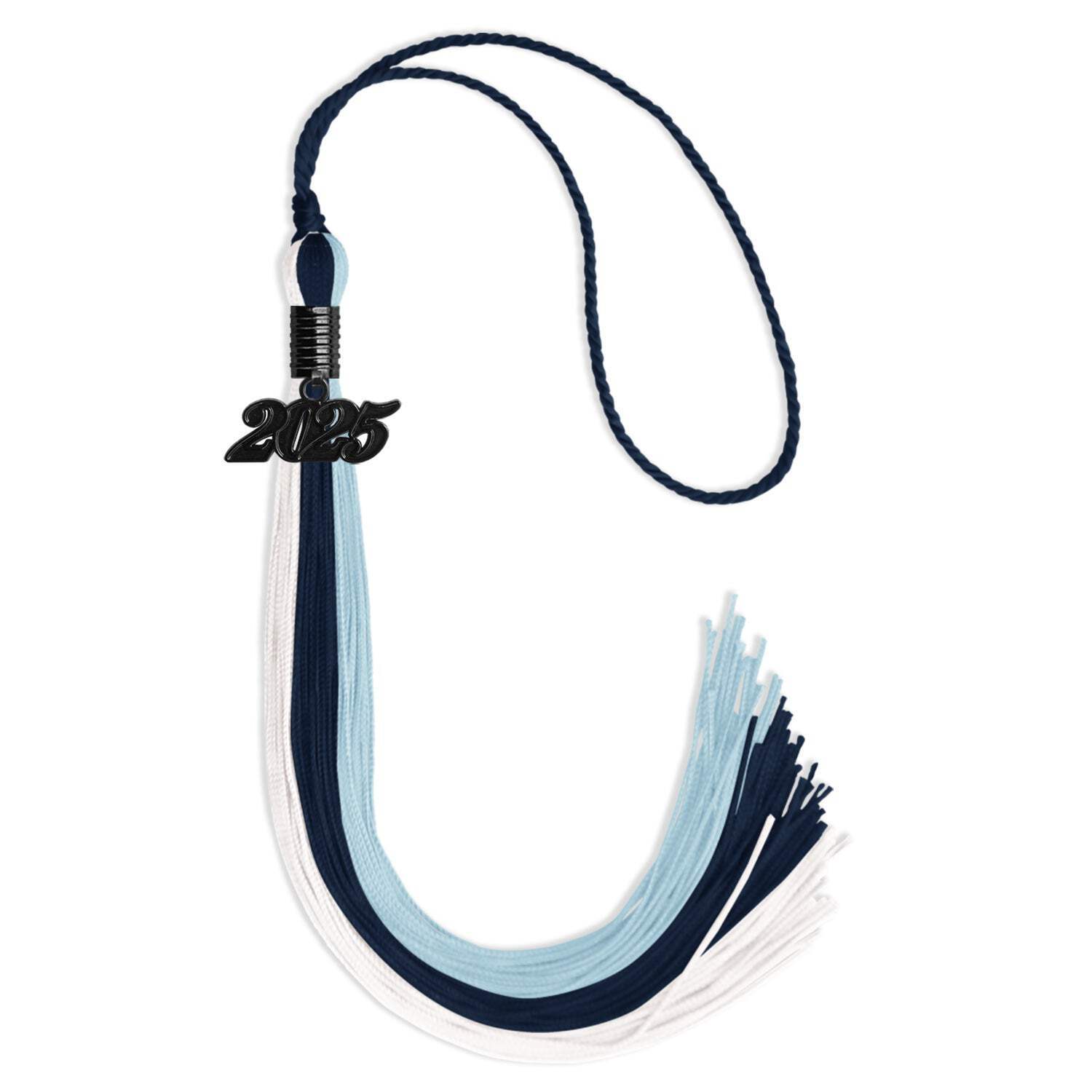Endea Graduation Navy Blue/Light Blue/White Tassel with Black Date Drop