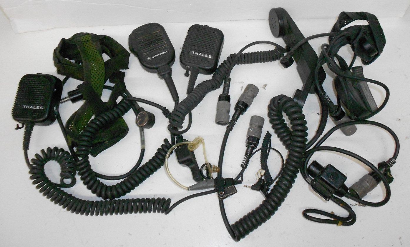 USGI Radio Microphone Headset Communication Lot of 8 UNTESTED Free Shipping