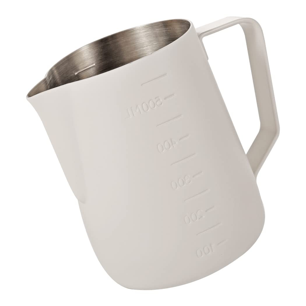 White 600ml Stainless Steel Milk Frothing Pitcher Espresso Coffee Cup Jug