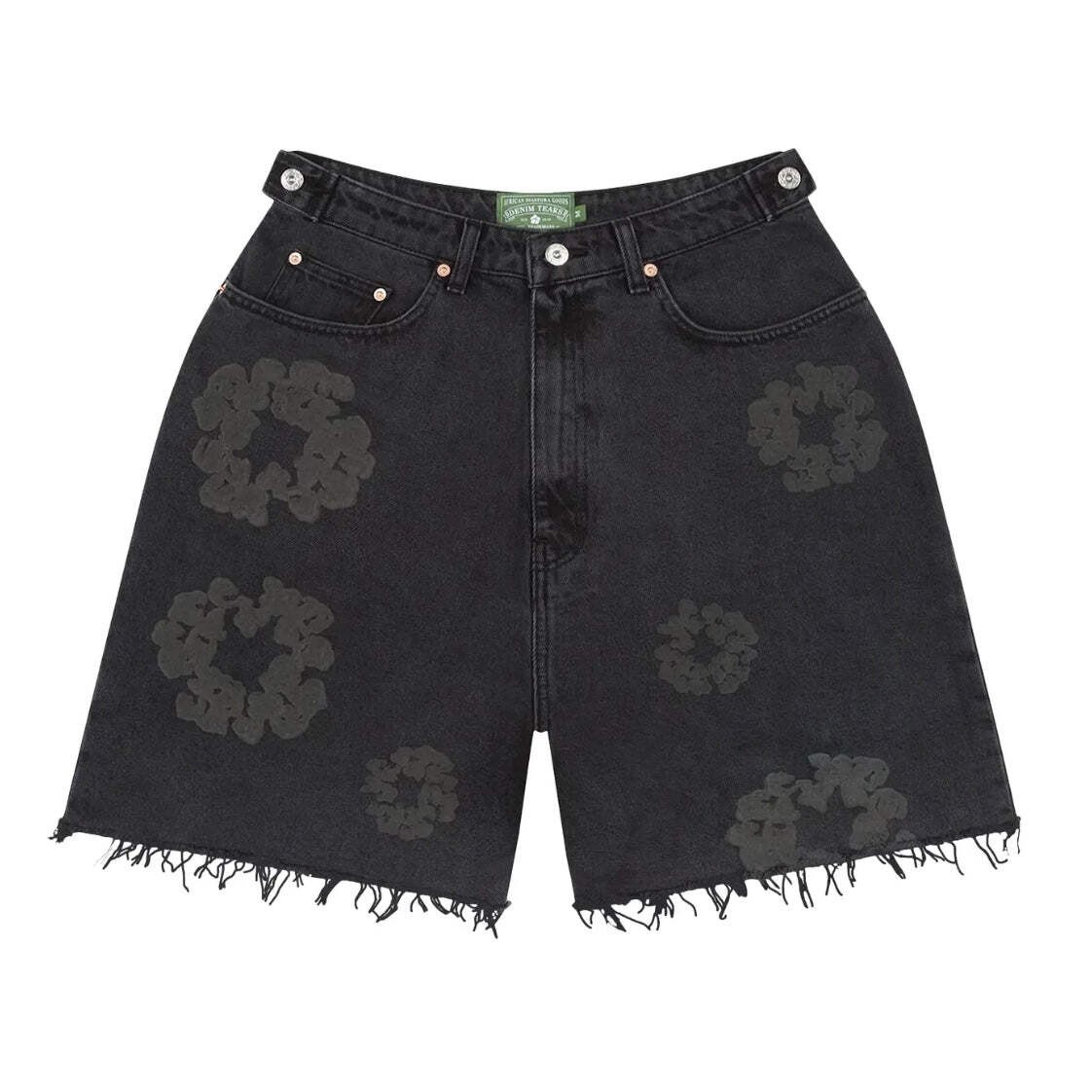 Denim Tears Black Mono Wreath Jean Shorts