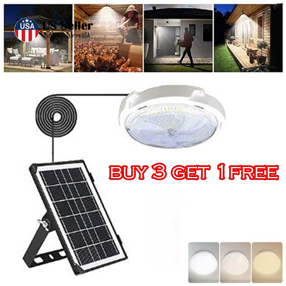 Solar Power Ceiling Pendant Lights Remote Control Out/Indoor Lamps Waterproof