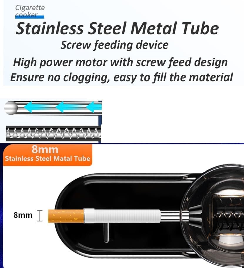 Electric Cigarette Rolling Machine, Portable Tobacco Injector Machine can Grind
