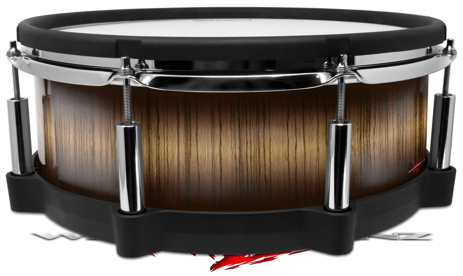 Wrap for Roland vDrum Shell PD140 Exotic Wood Zebra Wood Vertical Burst Dark Moc