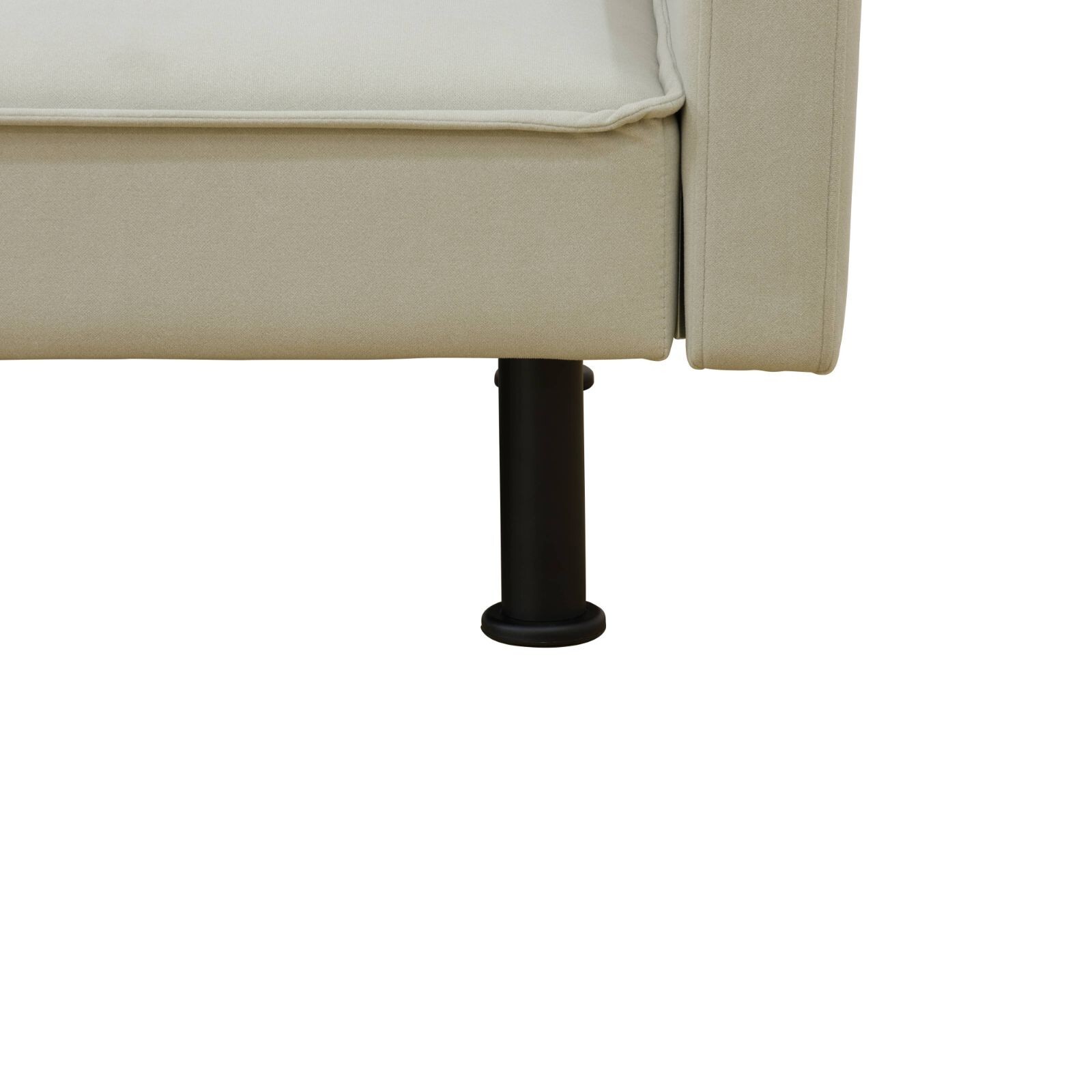 Light Grey Fluffy Fabric Living Room 1-Piece Sofa