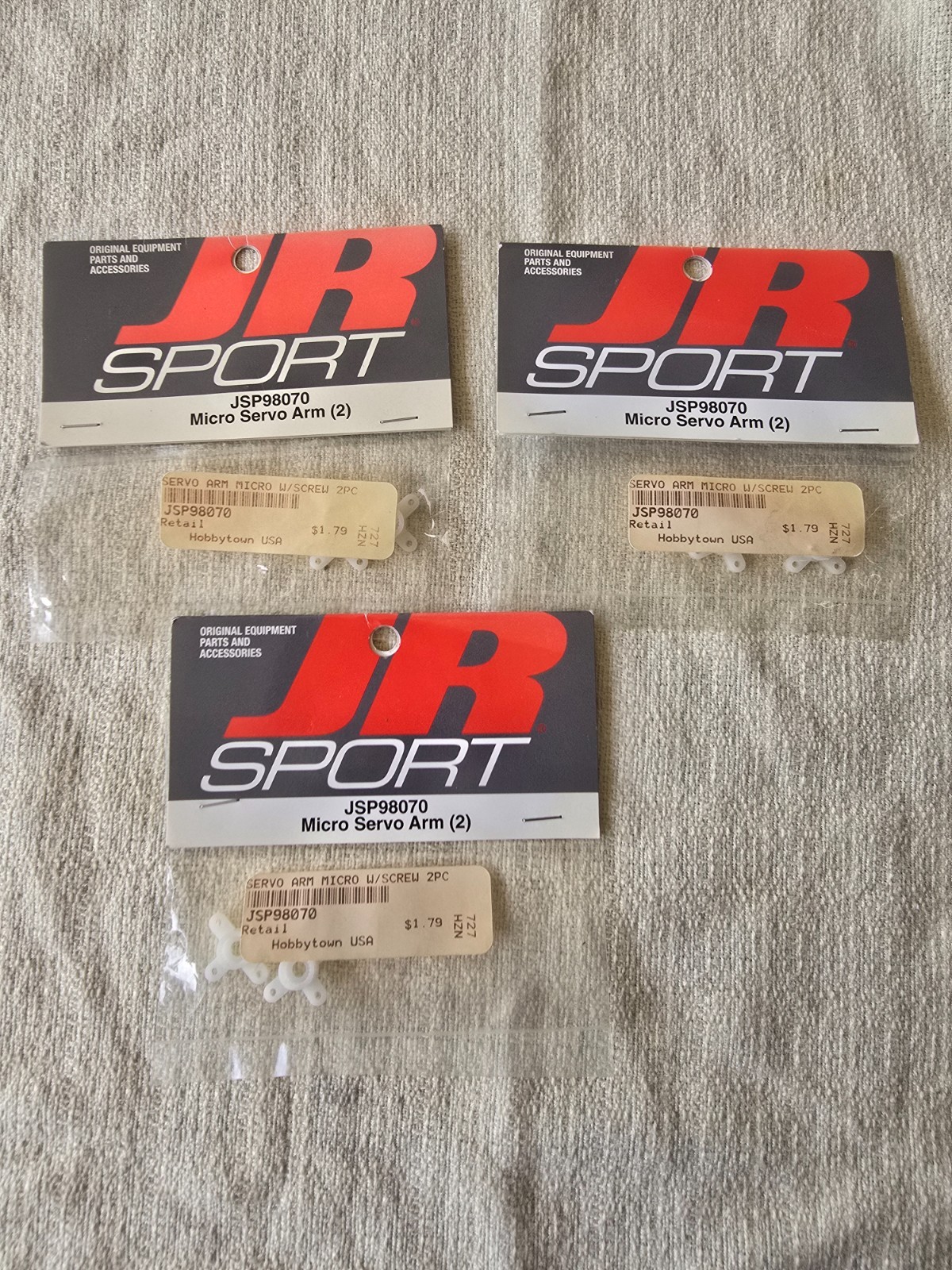 NOS Genuine JR Micro Servo Arm Part JSP98070 - Lot of 3