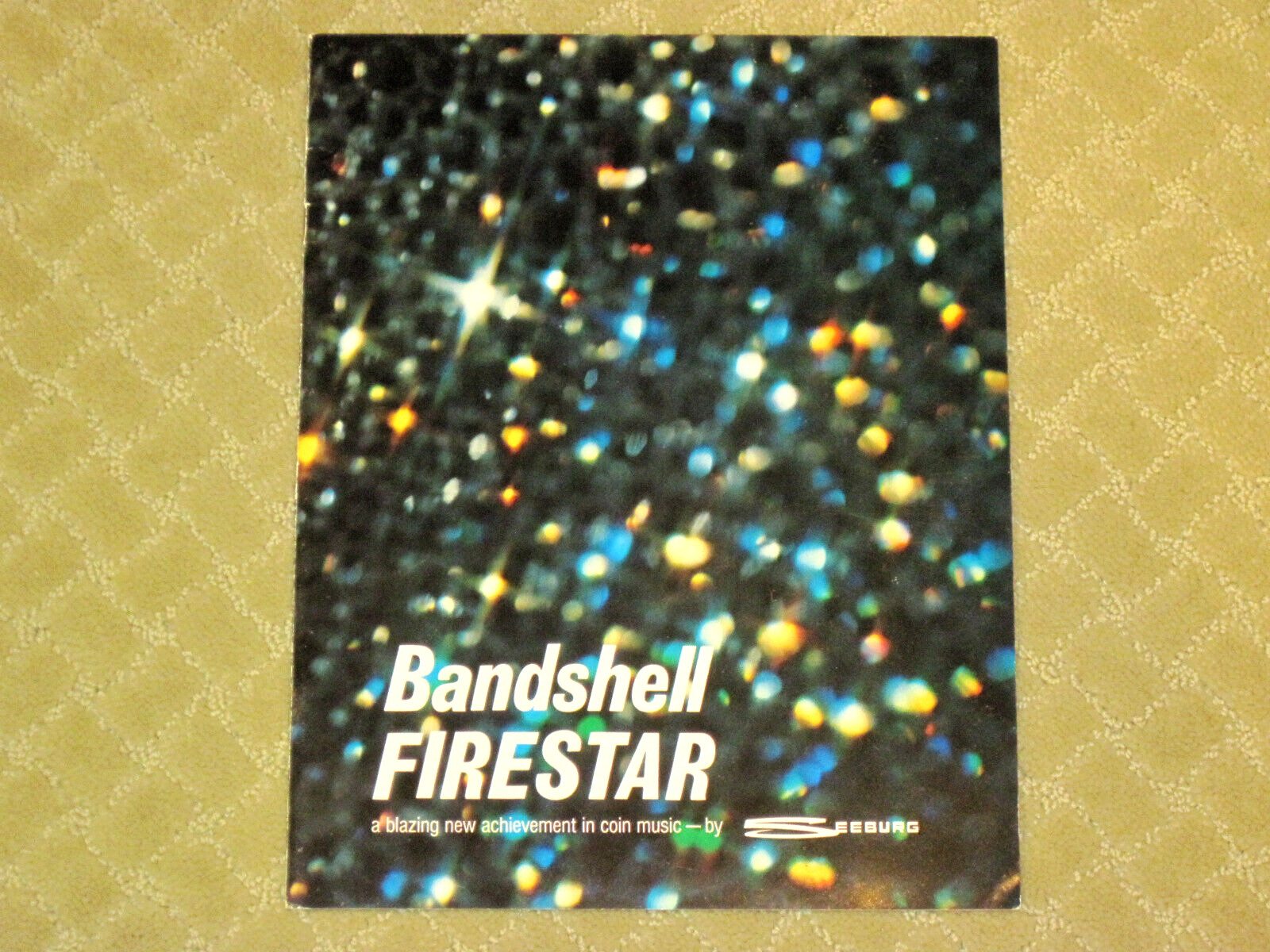 Bandshell Firestar Seeburg Jukebox Arcade Flyer / Brochure / Ad - Foldout