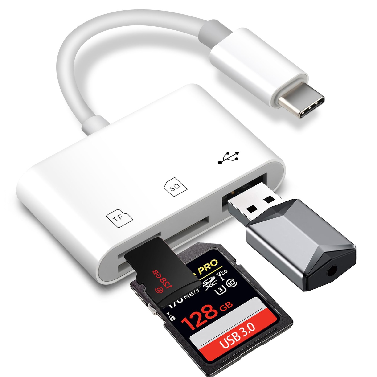 USB SD Card Reader, SD Card Reader for iPhone 15 16 iPad/Mac/Android Devices,...