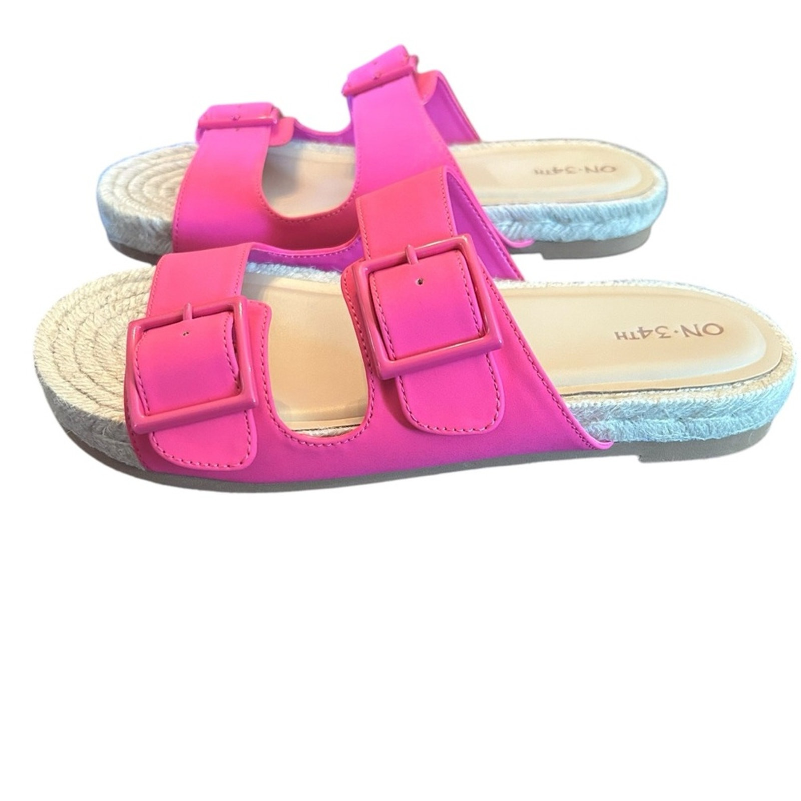 On 34th  Milaa Buckled Footbed Sandals Hot Pink NEW Size 9