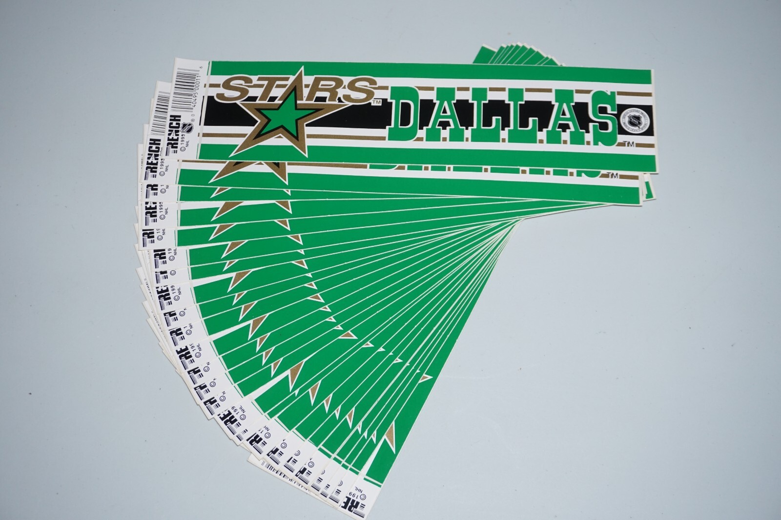 Vintage 1993 Trench Dallas Stars 3" x 10.75" NHL Bumper Stickers Lot of 25