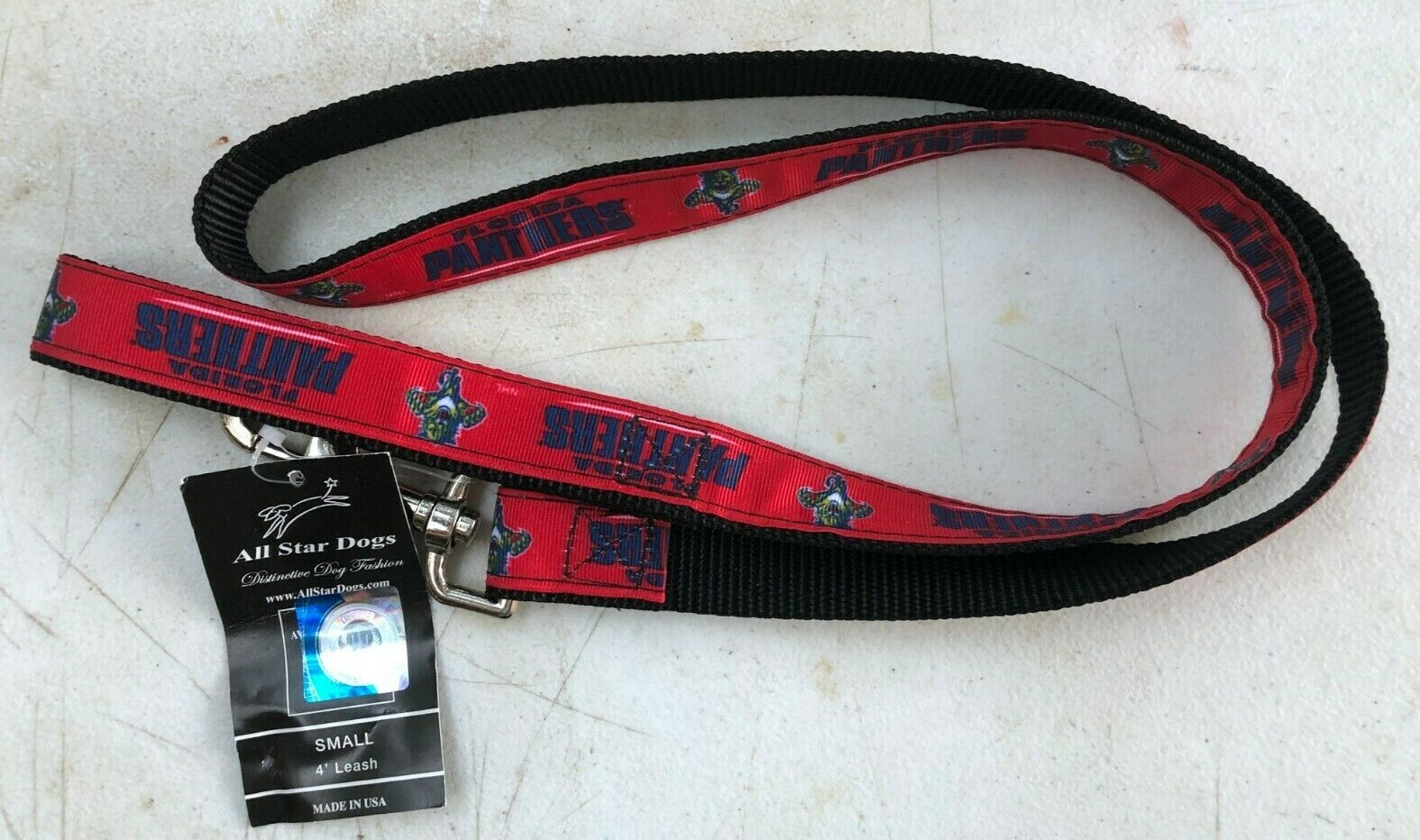 Florida Panthers NHL Dog/Pet Lead Leash All Star Dogs 4 Foot or 6 Foot NEW