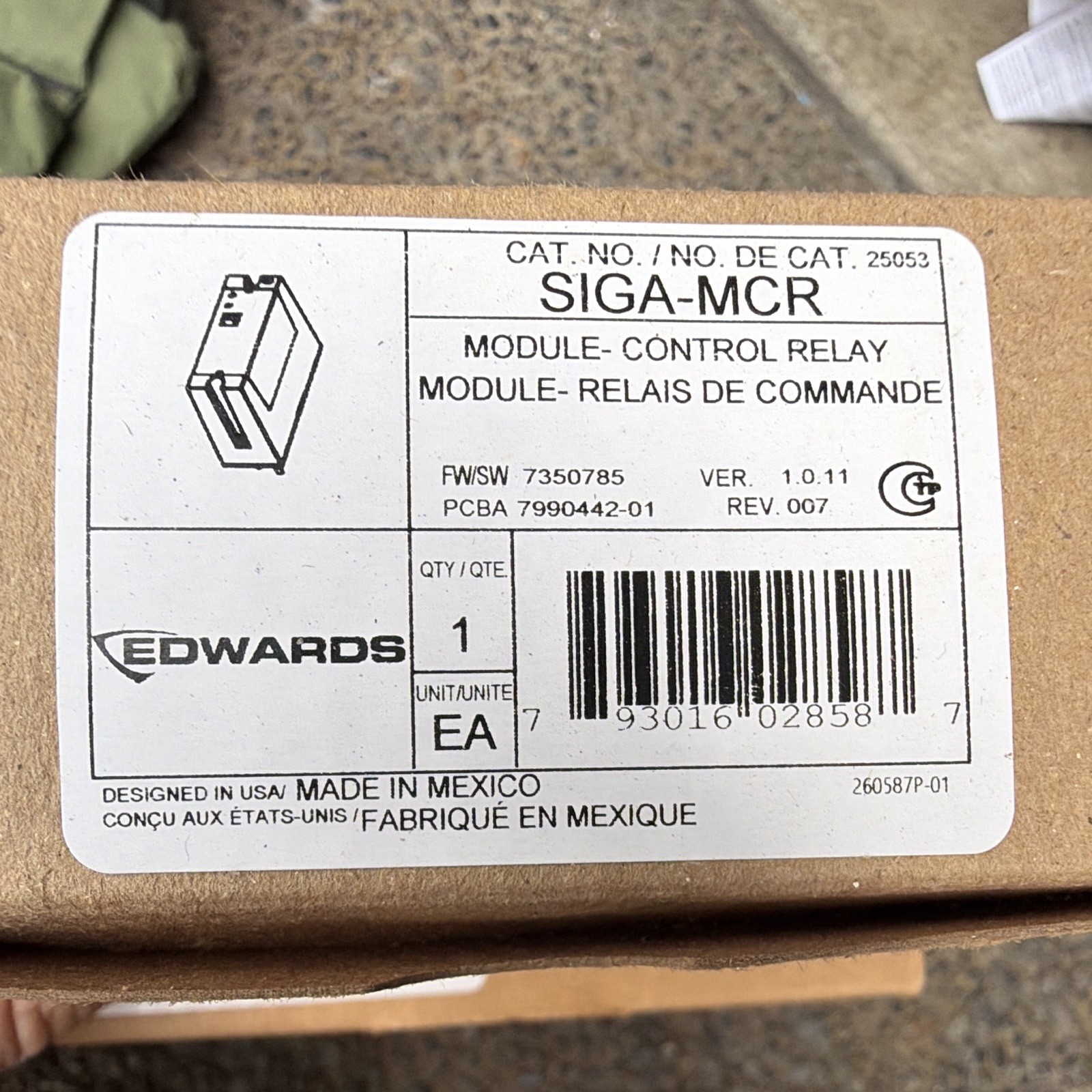 Edwards SIGA-MCR Fire Alarms Module Control Relay SIGA-MCR