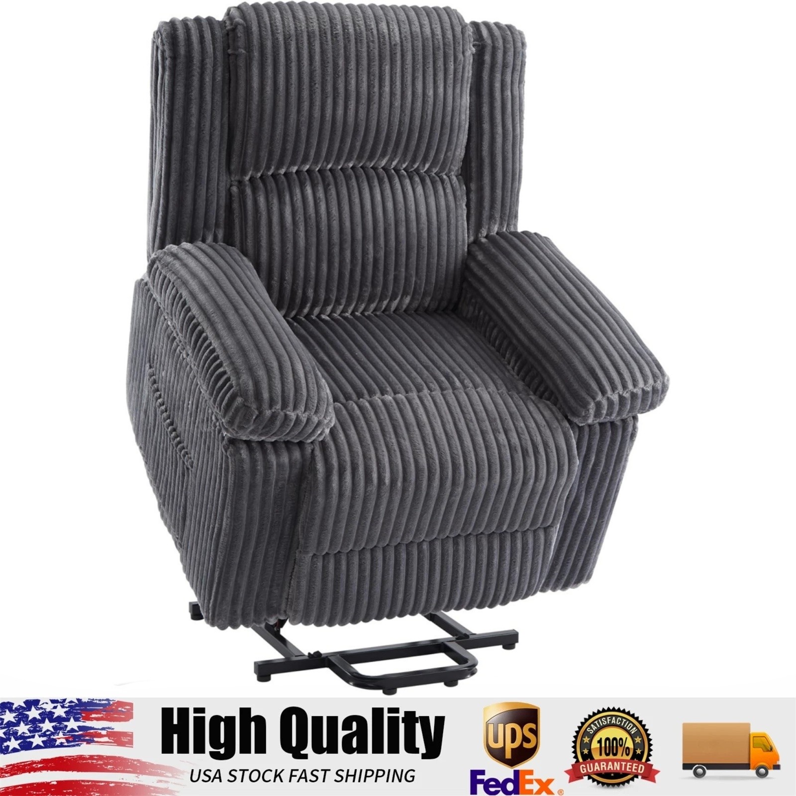 Power Lift Recliner Chair, Heat & Massage Function, Electric Stand-Up Recliner