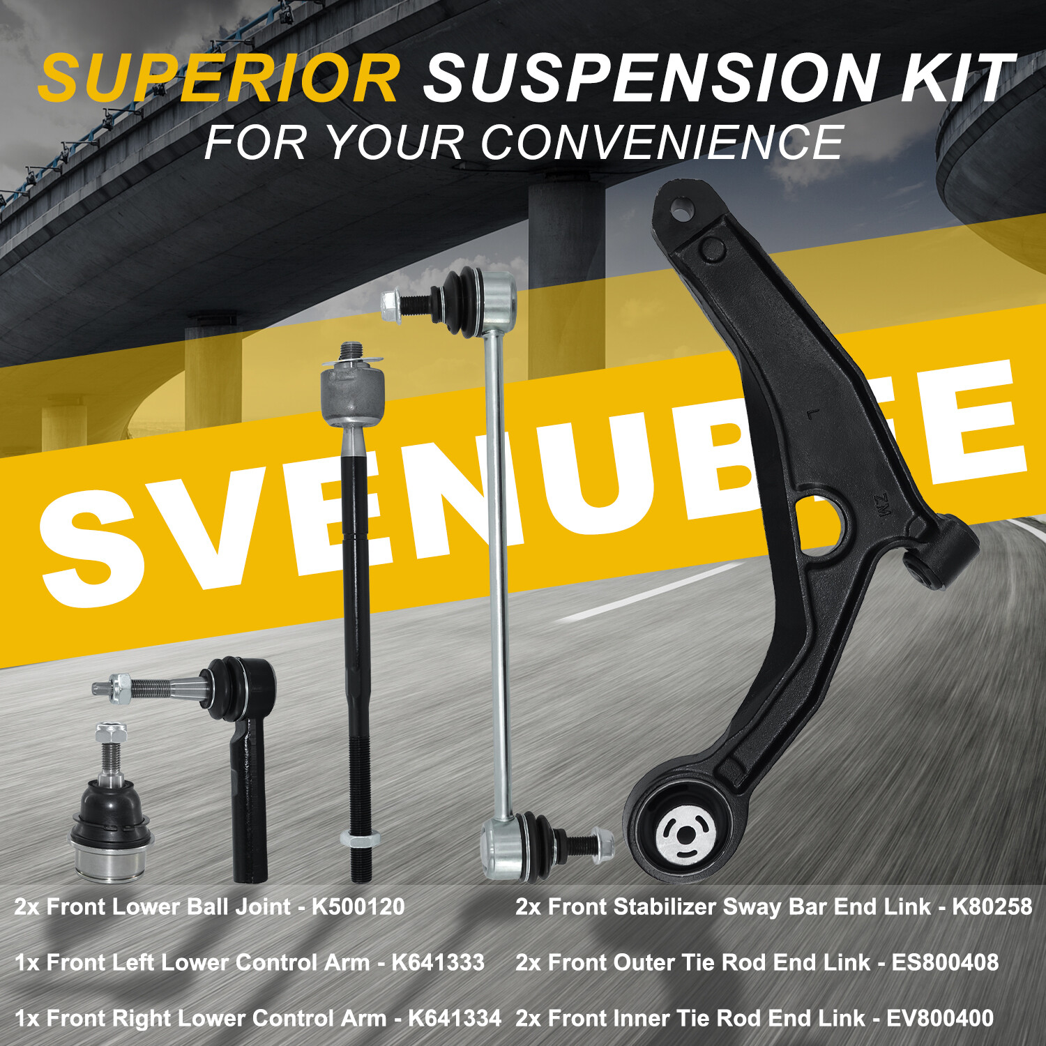 10pc Front Lower Control Arm Sway Bar Link Kit for 2008-2014 Dodge Avenger