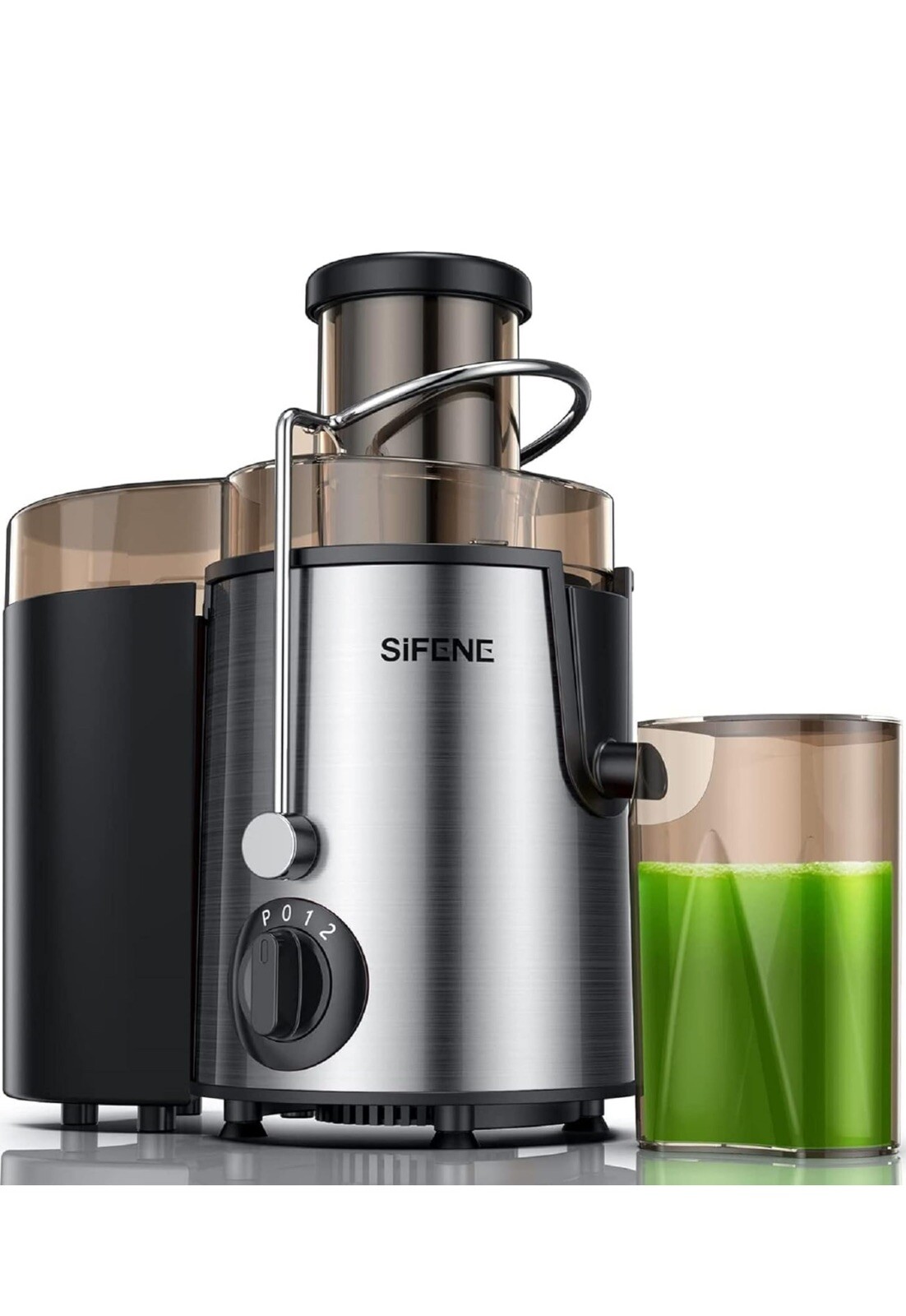 SIFENE Quick Juicer: Centrifugal design, 3”, Easy to Clean, BPA Free Steel.