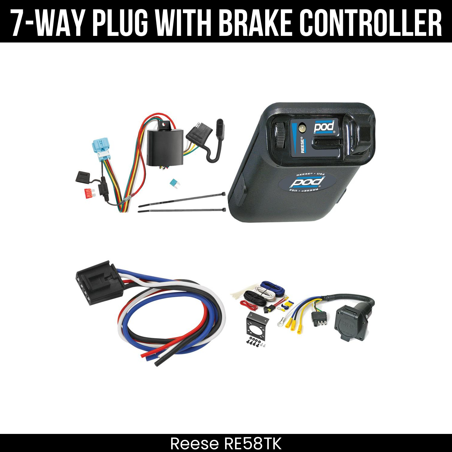 Reese RV 7-Way + Brake Control For 07-12 Acura RDX 10-12 Honda Accord Crosstour
