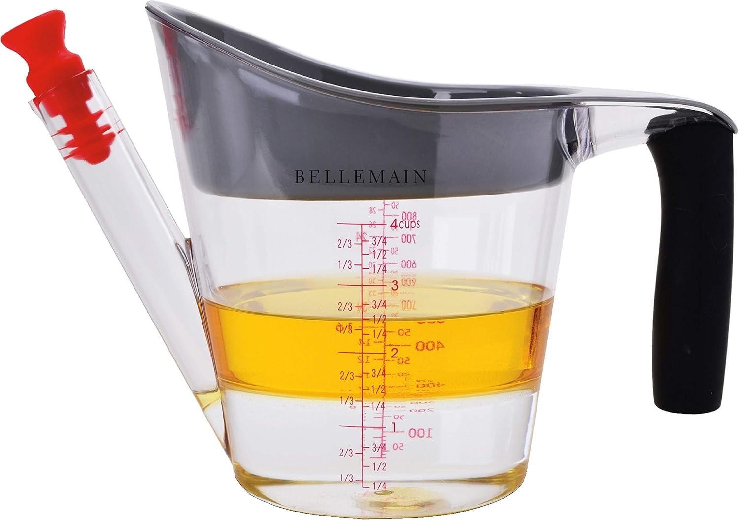 Bellemain 4-Cup Fat Separator / Measuring Cup with Strainer & Fat Stopper