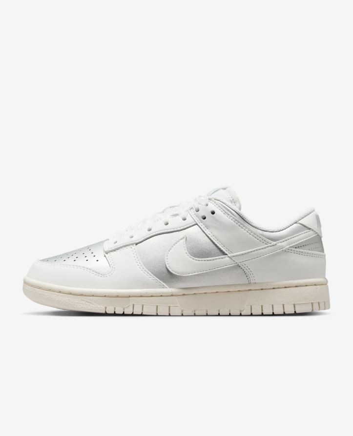 W Nike Dunk Low Next Nature Metallic Platinum Pale Ivory Summit White IB7311-001