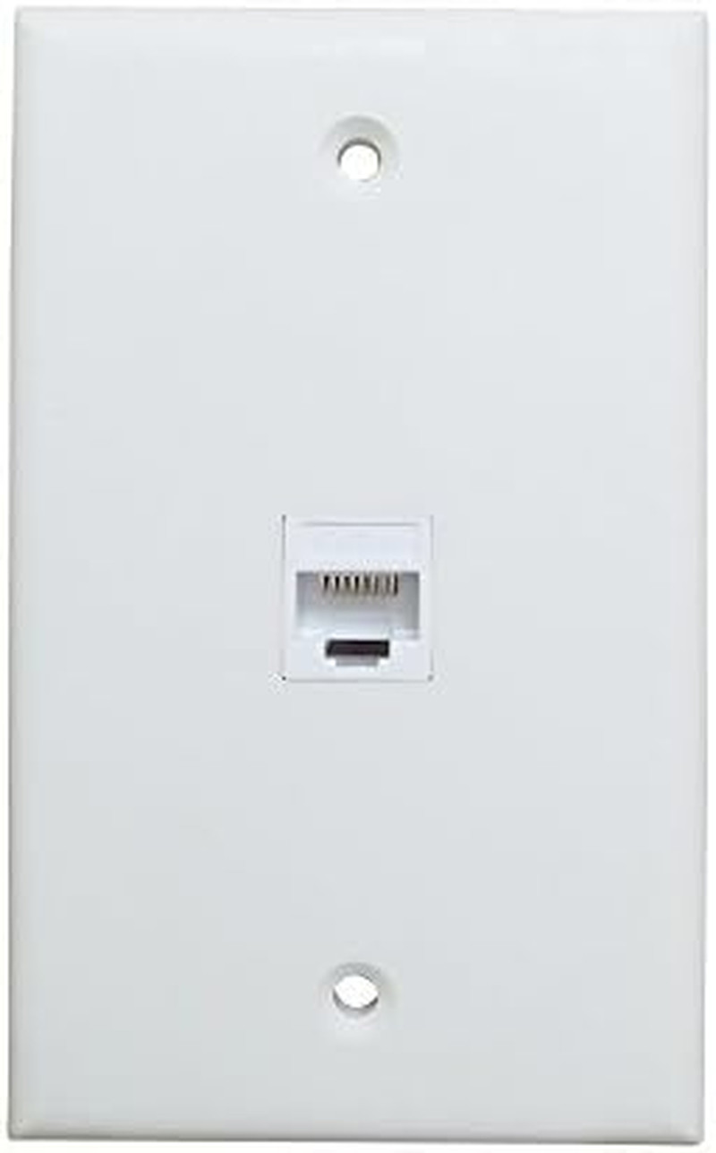 1 Port CAT6 Ethernet Wall Plate Female to Female - 1 Gang Network Cat 6 RJ45 Key
