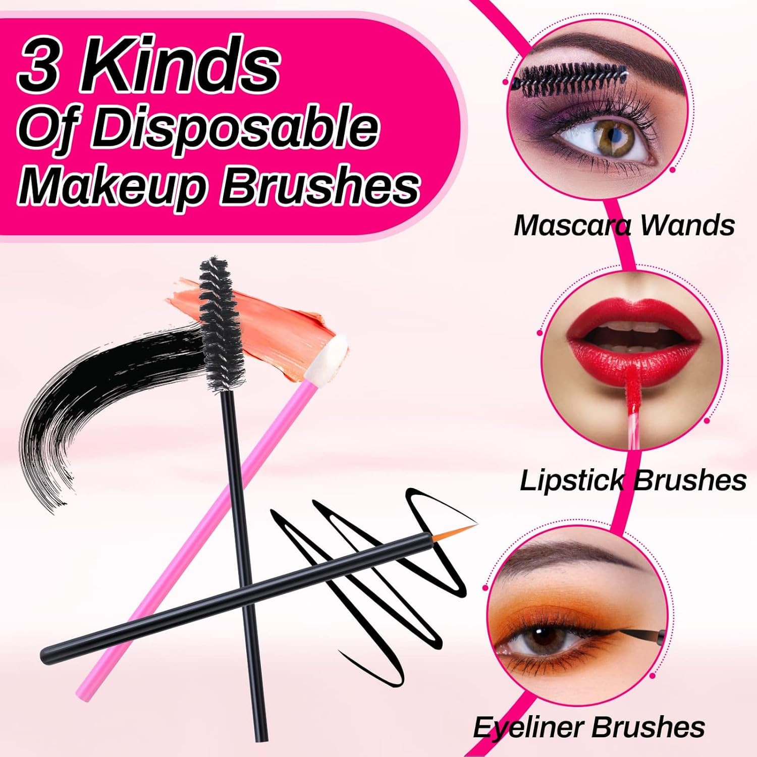 Disposable Makeup Accessories with Makeup Applicators Triangle Makeup Puffs, Mas