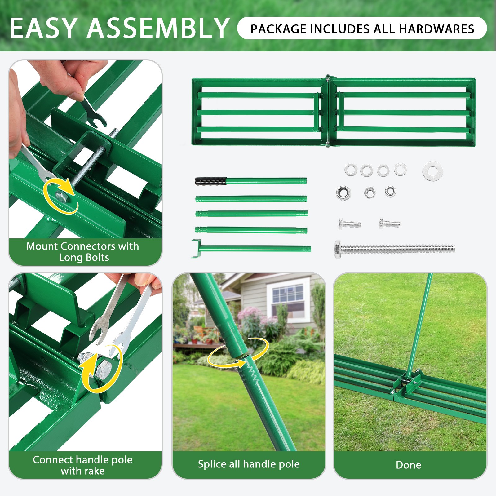 36*9.8*75inch Lawn Leveling Rake