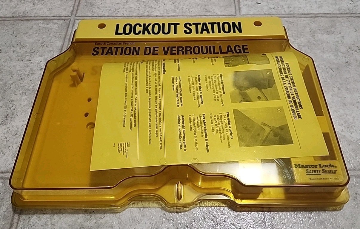Master Lock 1482 Yellow Lockout Station - NO LOCKS