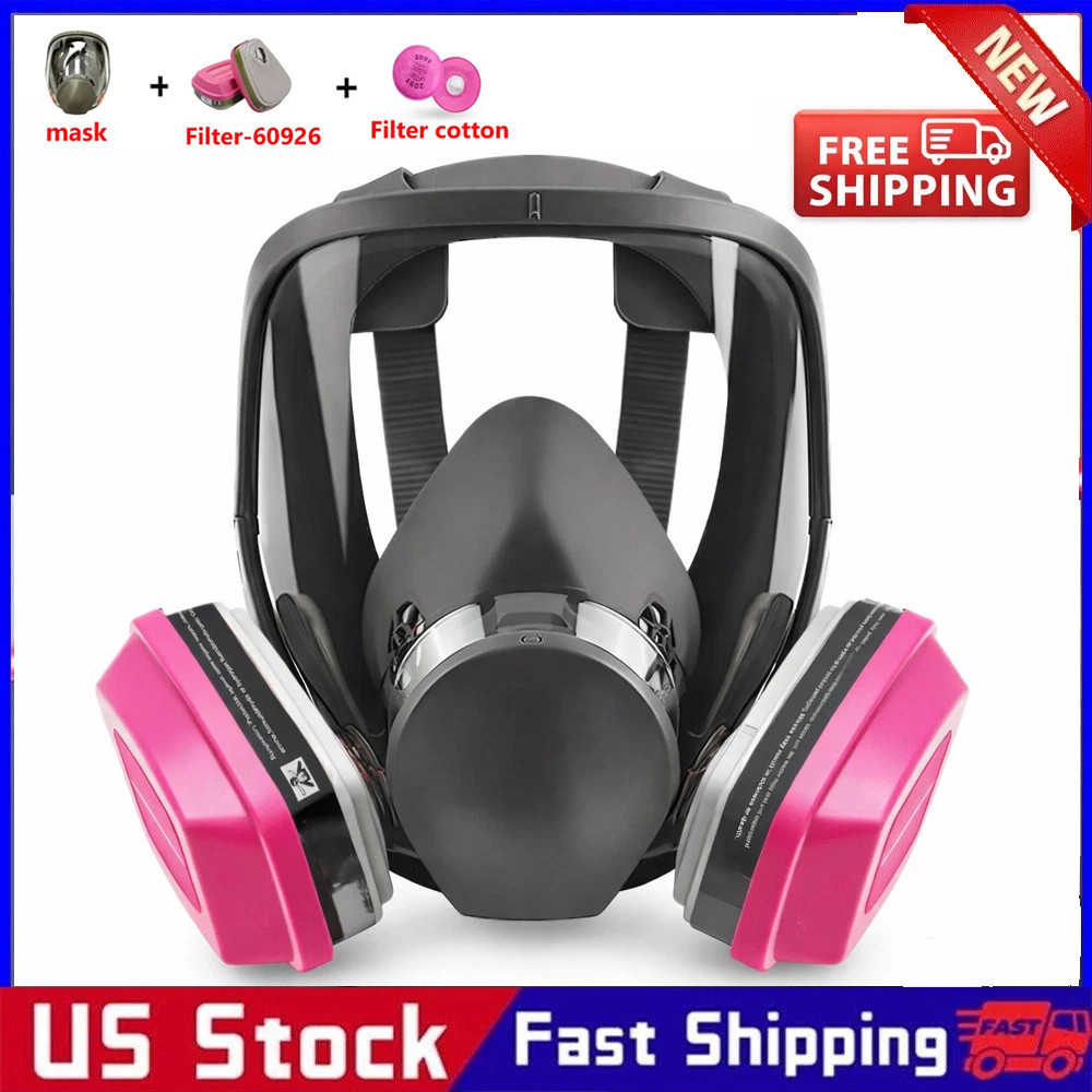 Full Face Gas Mask Painting Spraying Respirator w/Filters for 6800 Facepiece USA