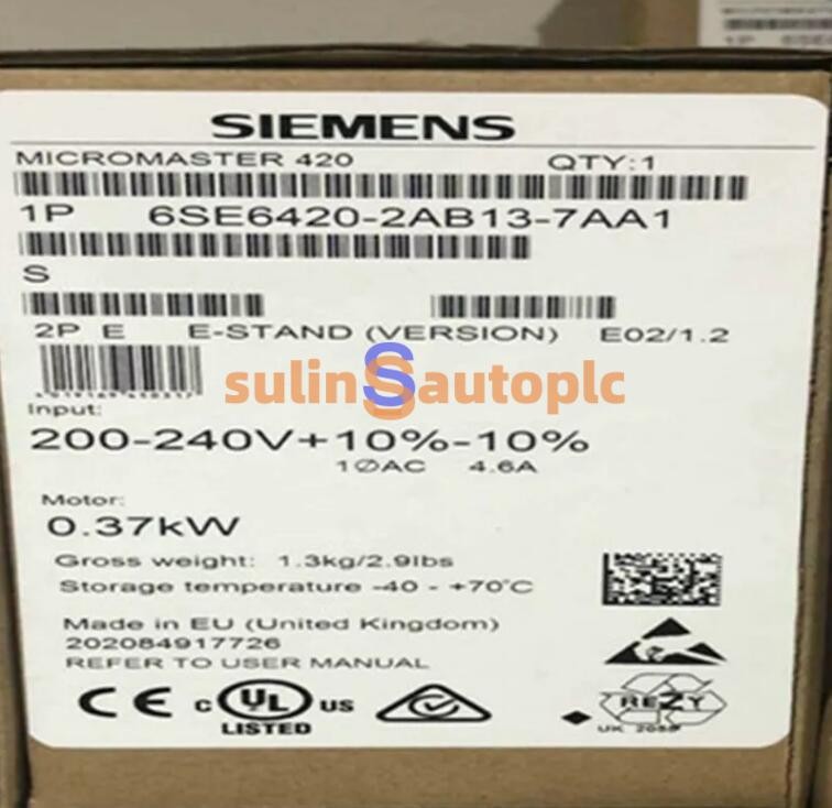 1PCS Siemens 6SE6420-2AB13-7AA1 MM420 0.37KW 6SE6 420-2AB13-7AA1 inverter New