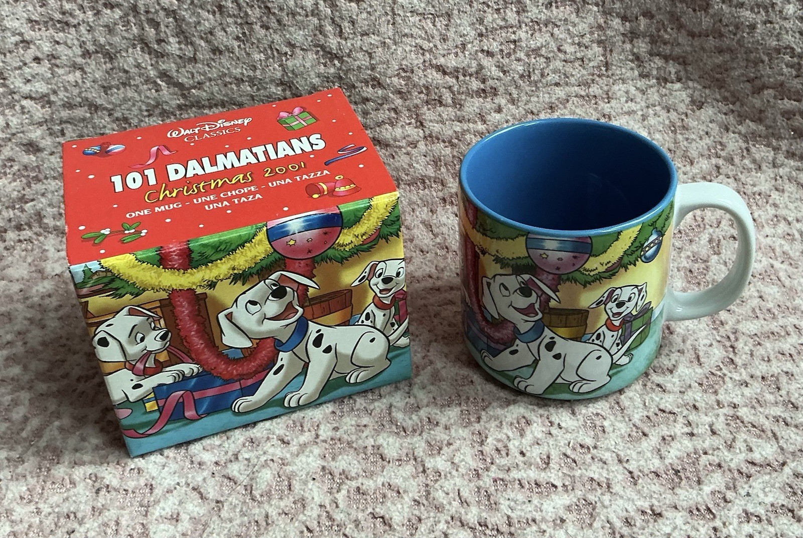 Walt Disney Classics Mug - 101 Dalmatians Christmas 2001 In Box Ceramic Vintage
