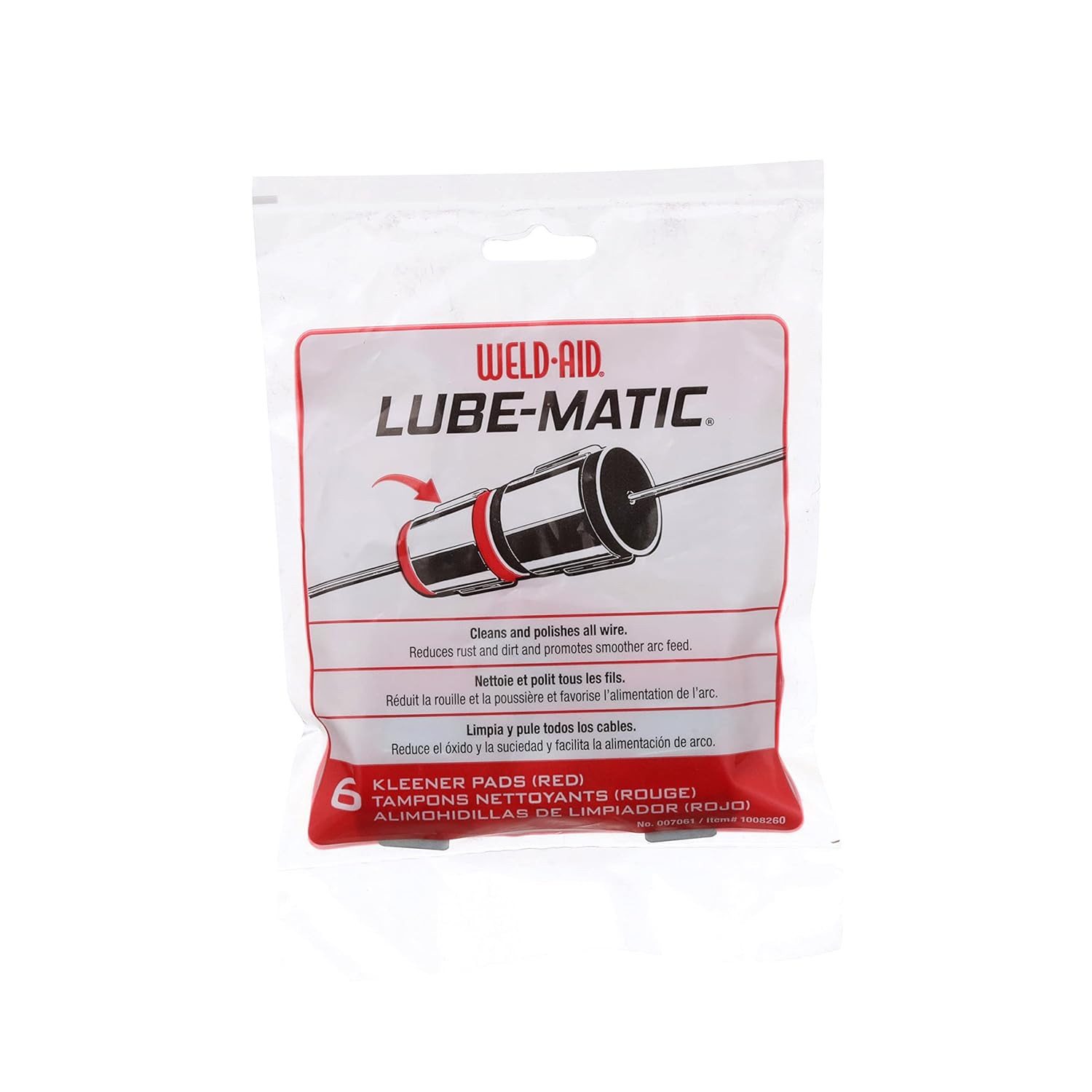 7061 Lube-Matic Wire Kleener Pad, Red (Pack of 6)