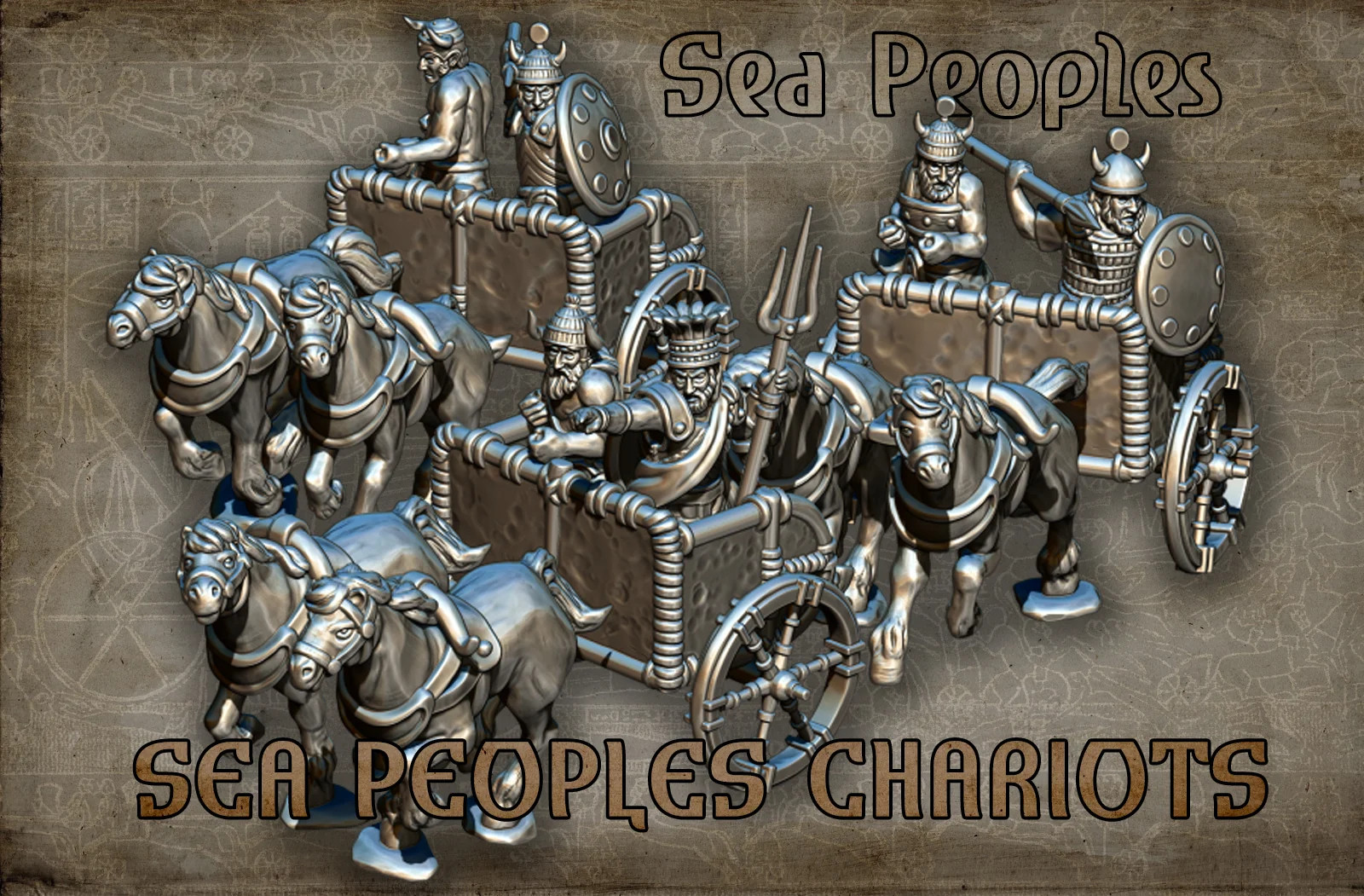 Sea Peoples Chariots - Resin Tabletop Miniature