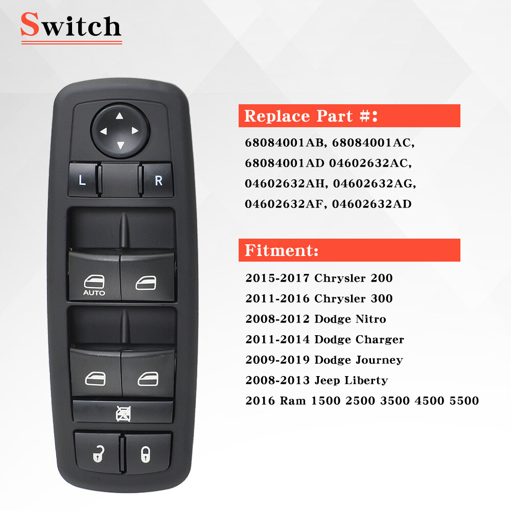Master Power Window Switch Driver Side For Jeep Liberty 2008-2012 Nitro Journey