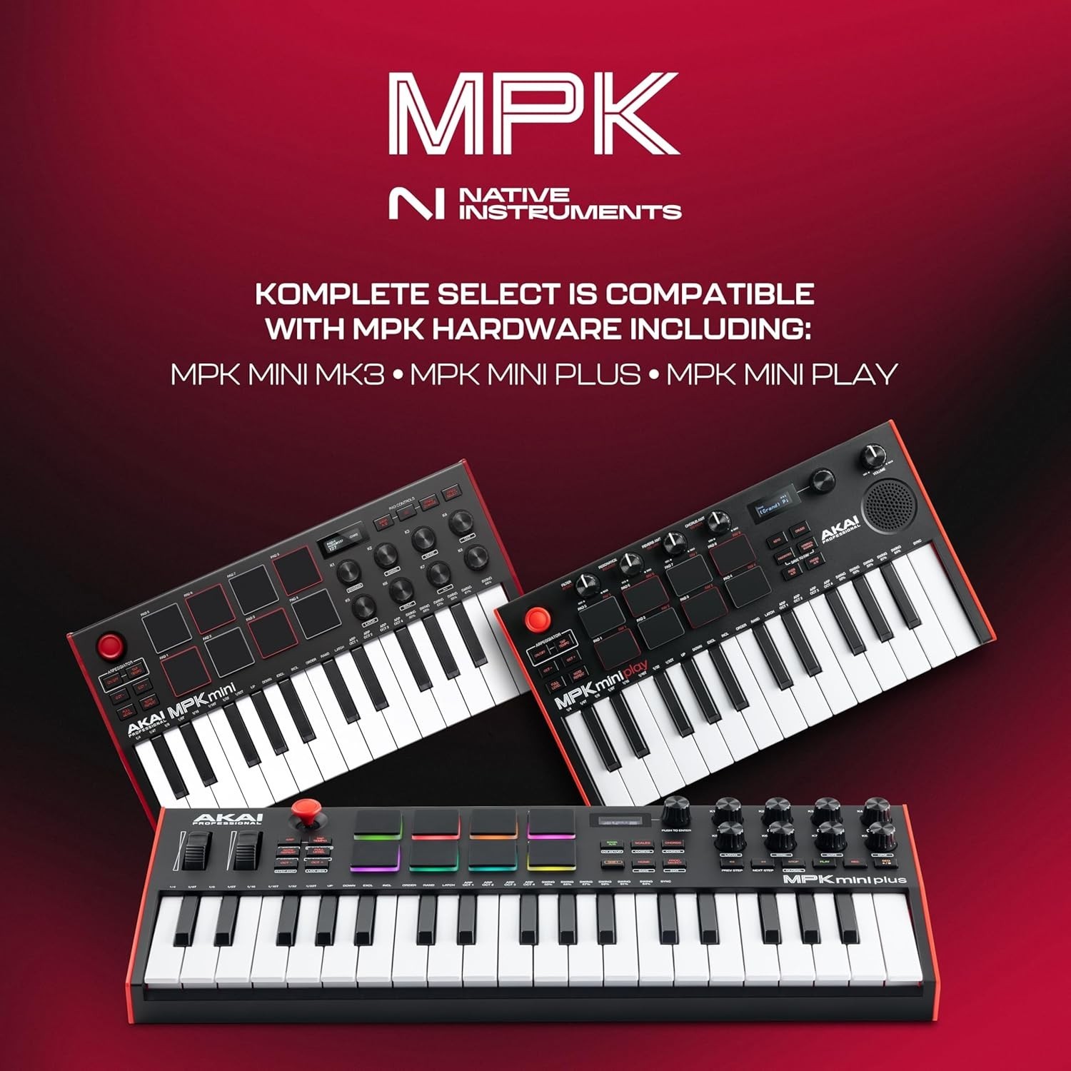 MPK Mini Plus - USB MIDI Keyboard Controller with 37 Mini Keys, 8 MPC Pads, S...