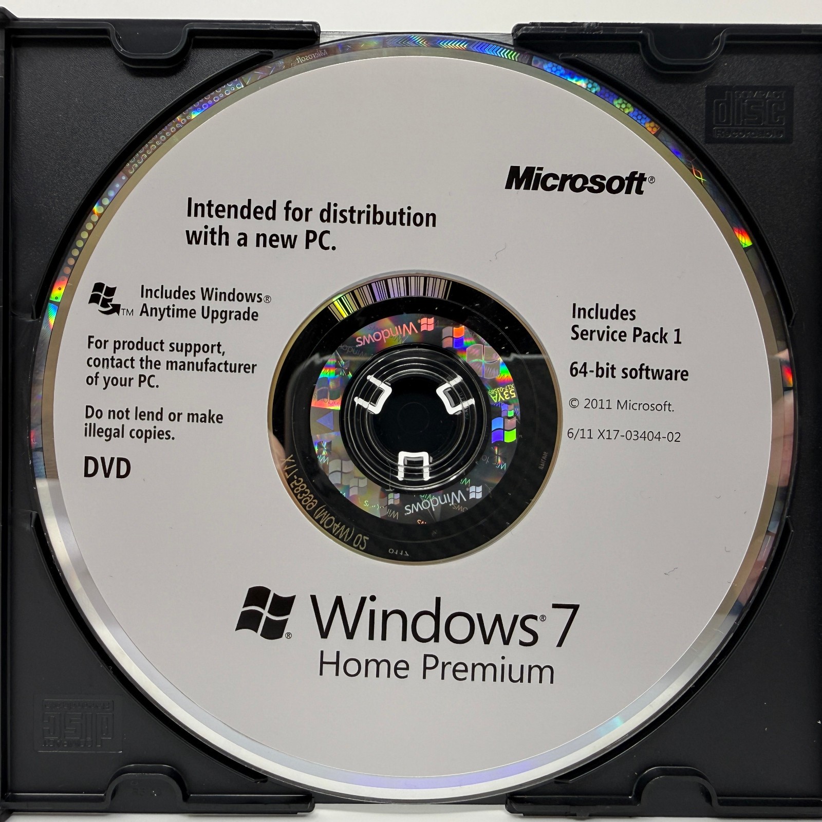 Microsoft Windows 7 Home Premium 64-bit Software (PC) *DISC ONLY - NO KEY*