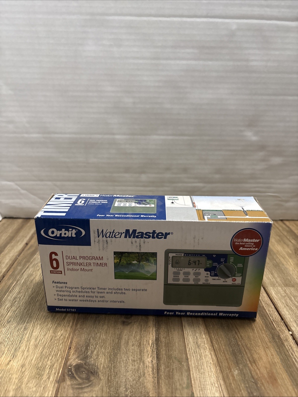 NEW-Orbit WaterMaster 6-Station 57161 Outdoor/Indoor Programable Sprinkler Timer