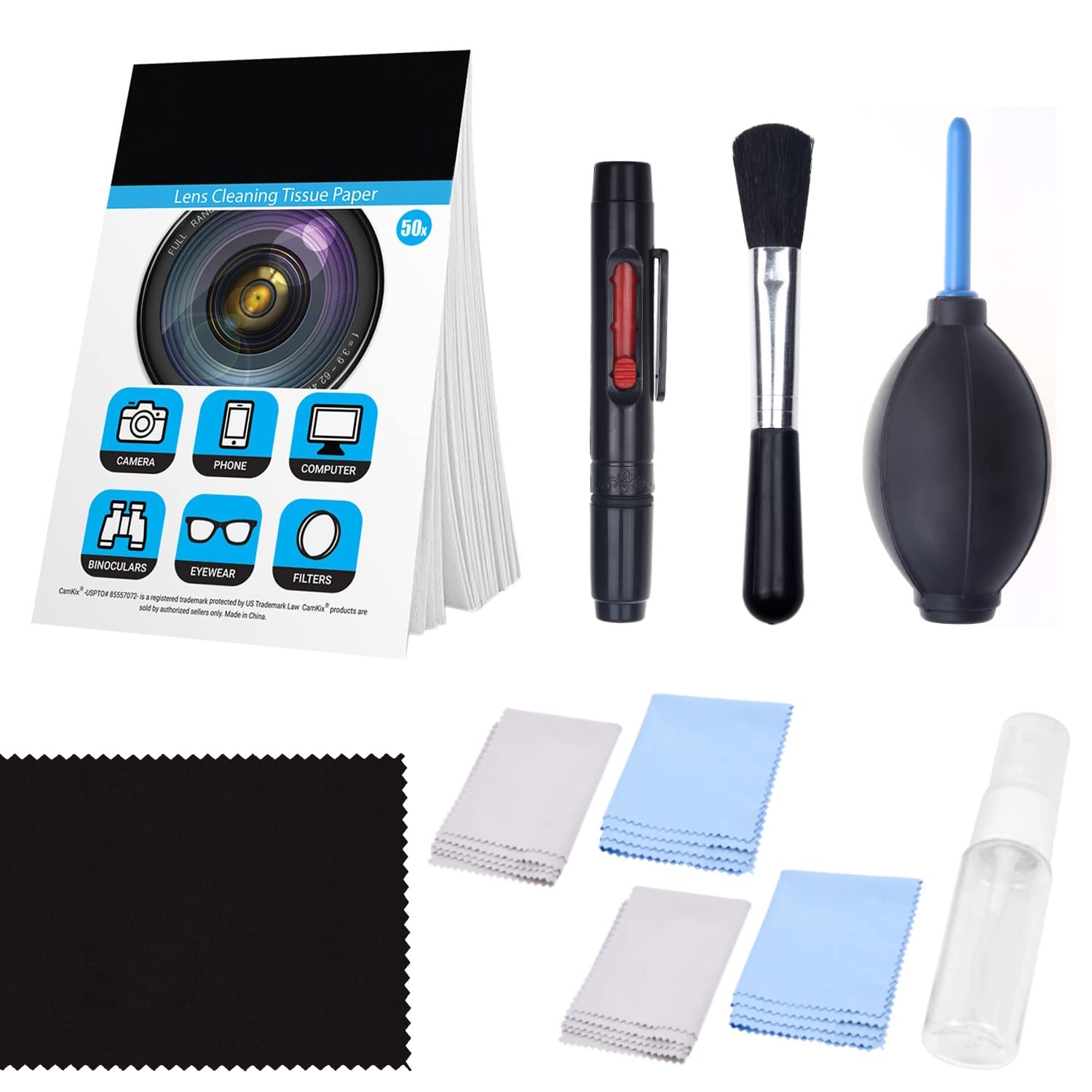 Camkix Camera Lens Cleaning Kit with Empty Bottle, Without Fluid