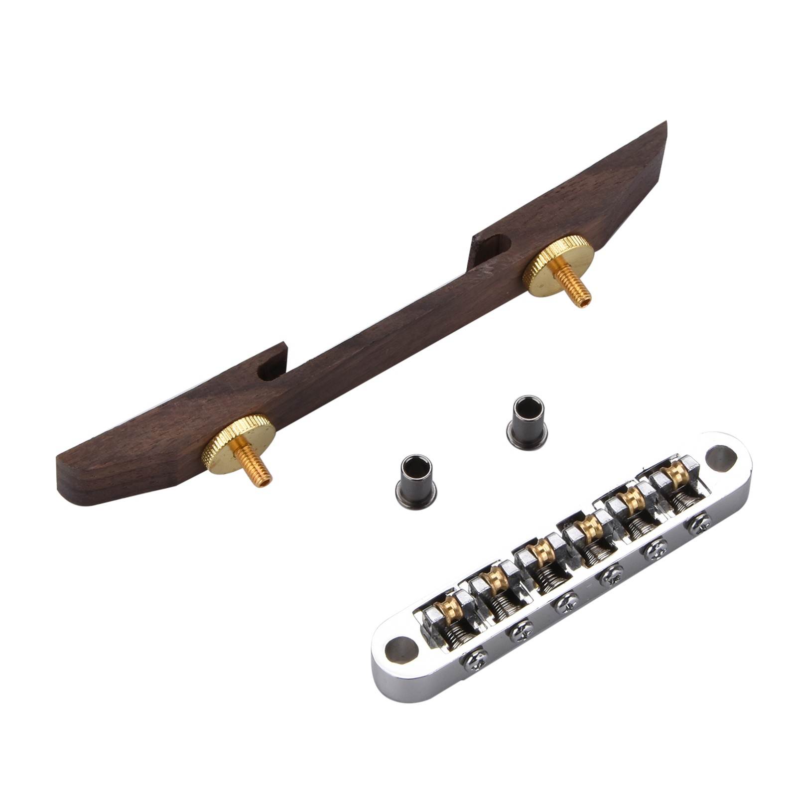 Copper Bridge Roller Saddles With Archtop Rosewood Base Jazz Guitar Bridge A